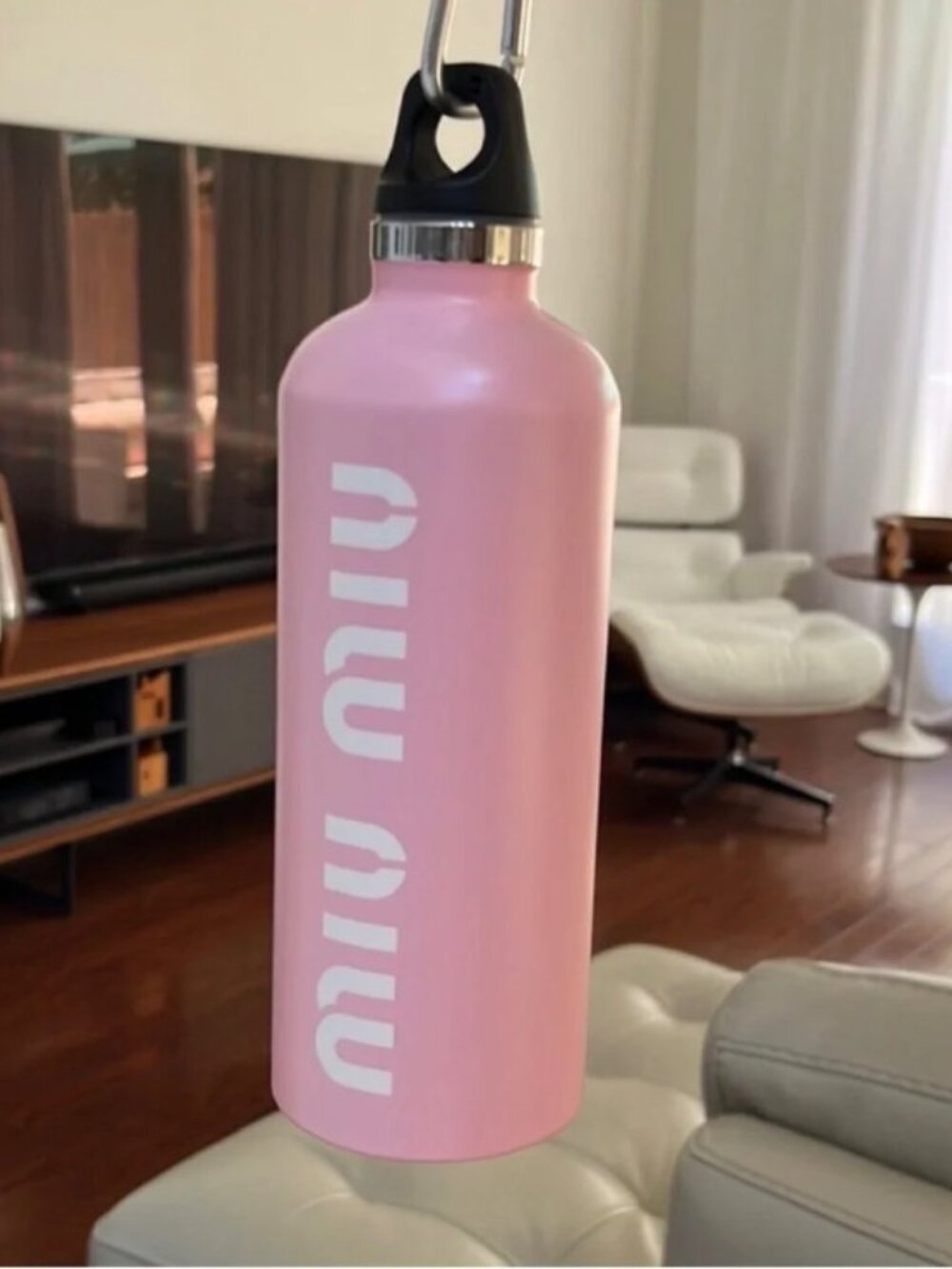 NIB Miu Miu Pink Stainless Steel Water Bottle - Picture 2 of 6